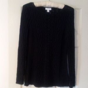 Charter Club Black Crew Neck Sweater